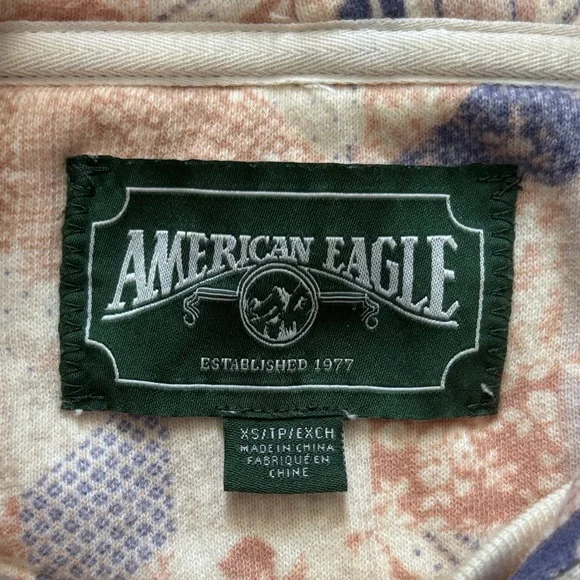 American Eagle Creams and Blues Geometric Design Hoodie Size XS - Picture 6 of 11